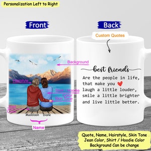 Personalised Gift For Best Friend Mug, Friendship Print, Best Friend Print, BFF, Bestie Gift For Her, Friend Birthday Gift, Keepsake Gift