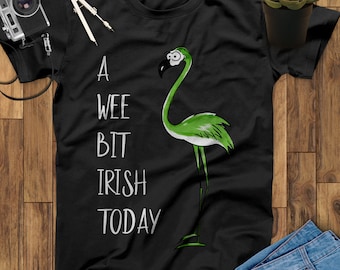 A Wee Bit Irish Today Flamingo Irish Shirts, St Patricks Day, Irish Gifts, Irish Hoodie