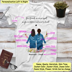 Personalised Gift For Best Friend Shirt, Friendship Print, Best Friend Print, BFF, Bestie Gift For Her, Friend Birthday Gift, Keepsake Gift