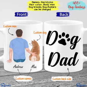 Personalized Dog Dad Mug, Dog Lover Gift, Best Friend Mug, Custom Dog Mug, Best Dog Dad Ever Mug, Dog Gift For Men, Gift For Dog Lover