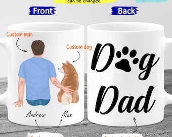 Personalized Dog Dad Mug, Dog Lover Gift, Best Friend Mug, Custom Dog Mug, Best Dog Dad Ever Mug, Dog Gift For Men, Gift For Dog Lover