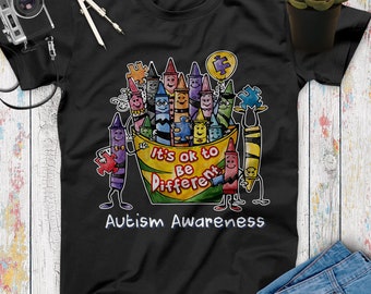 It's Ok To Be Different Autism Awareness Paint People Puzzle Piece Shirt, Kindness Shirt Be Kind Shirt Autism Warrior Gifts, Autism Advocate