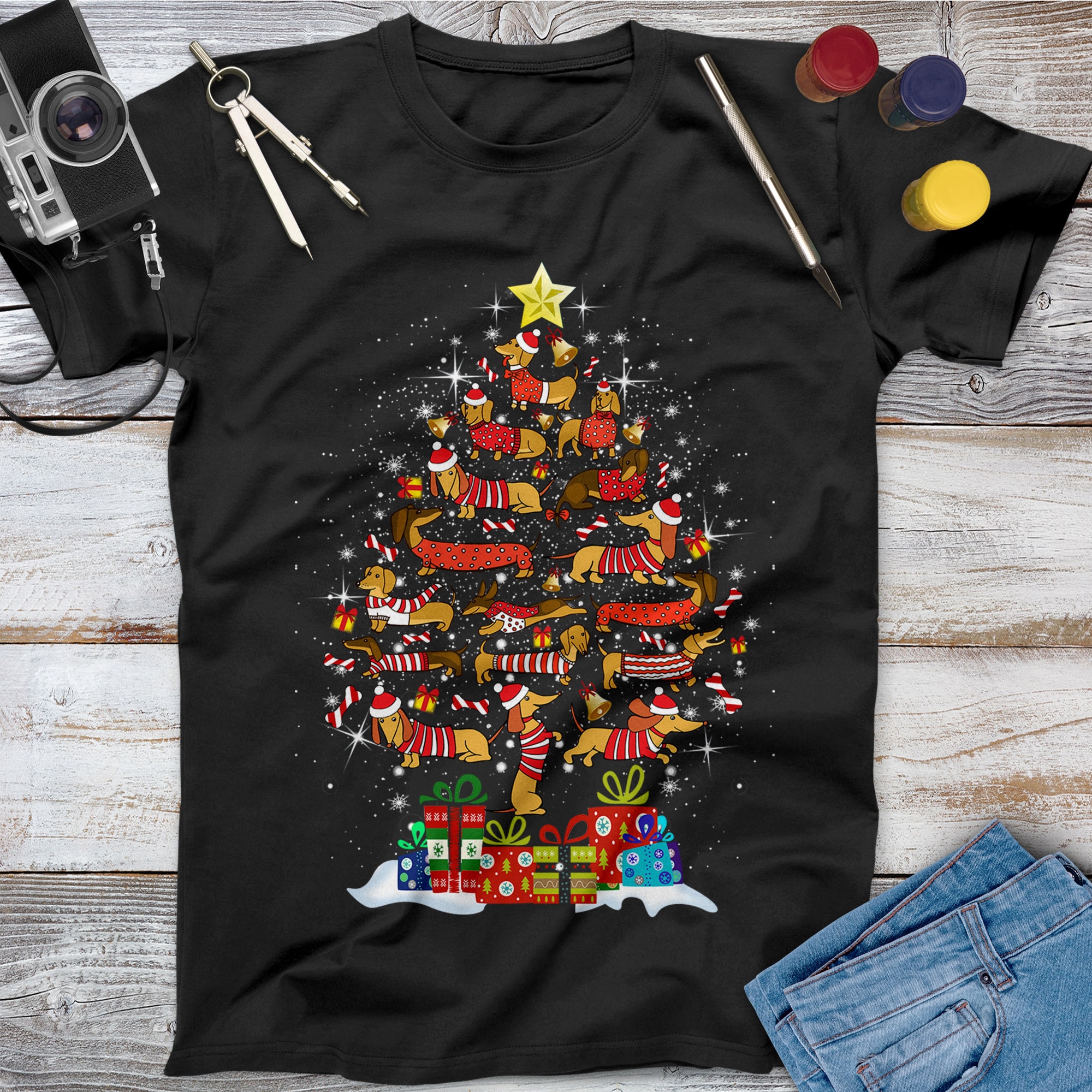 dachshund christmas tree shirt