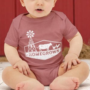 Homegrown Baby Bodysuit: Country Farm Outfit, Farm Raise Kid