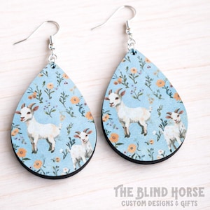 Goat Earrings, Farm Animal Jewelry, Country Teardrop Earrings, Farm Girl Gift, Lightweight Earrings, Cute Goat Lover Gift, Barn Style