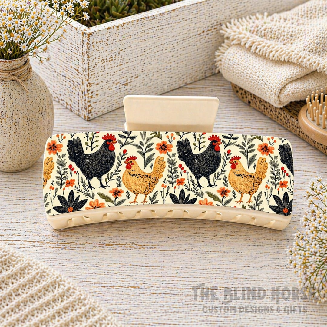 Chicken Hair Clip, Cute Chicken Accessories, Farm Claw Clip, Country ...