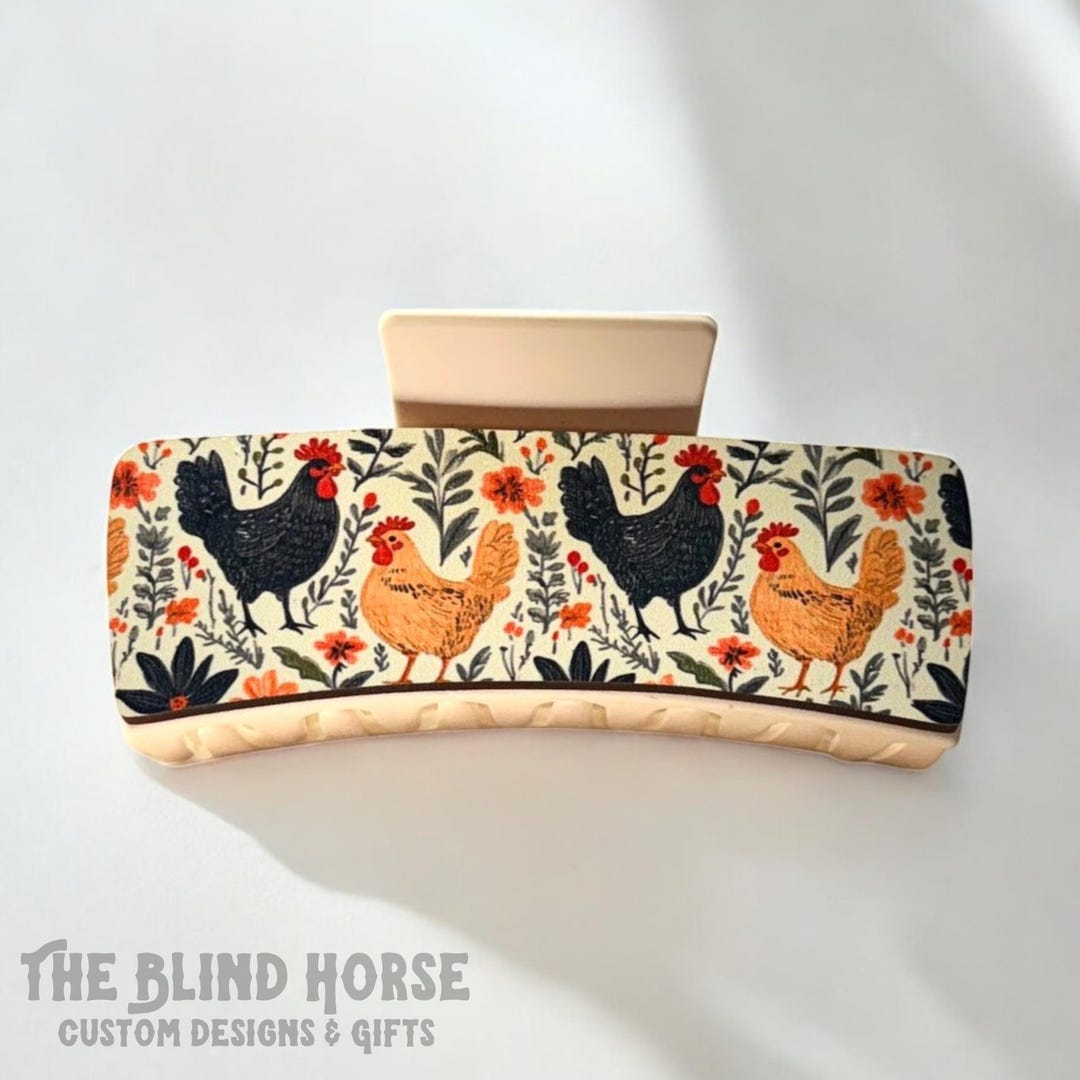 Chicken Hair Clip, Cute Chicken Accessories, Farm Claw Clip, Country ...