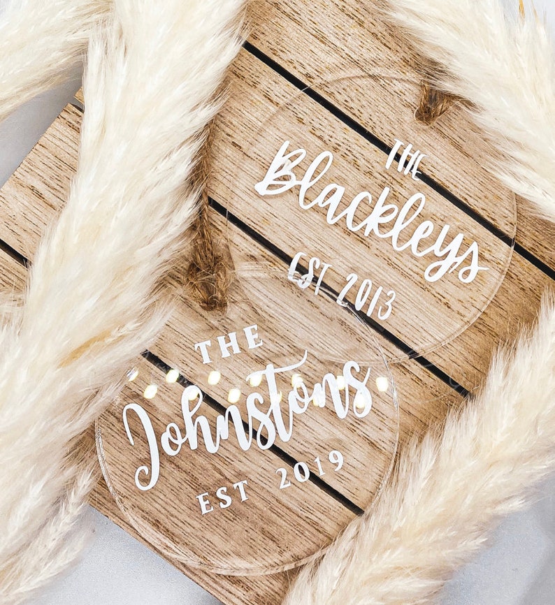 Personalized Acrylic Ornaments Custom Family Christmas decorating ideas