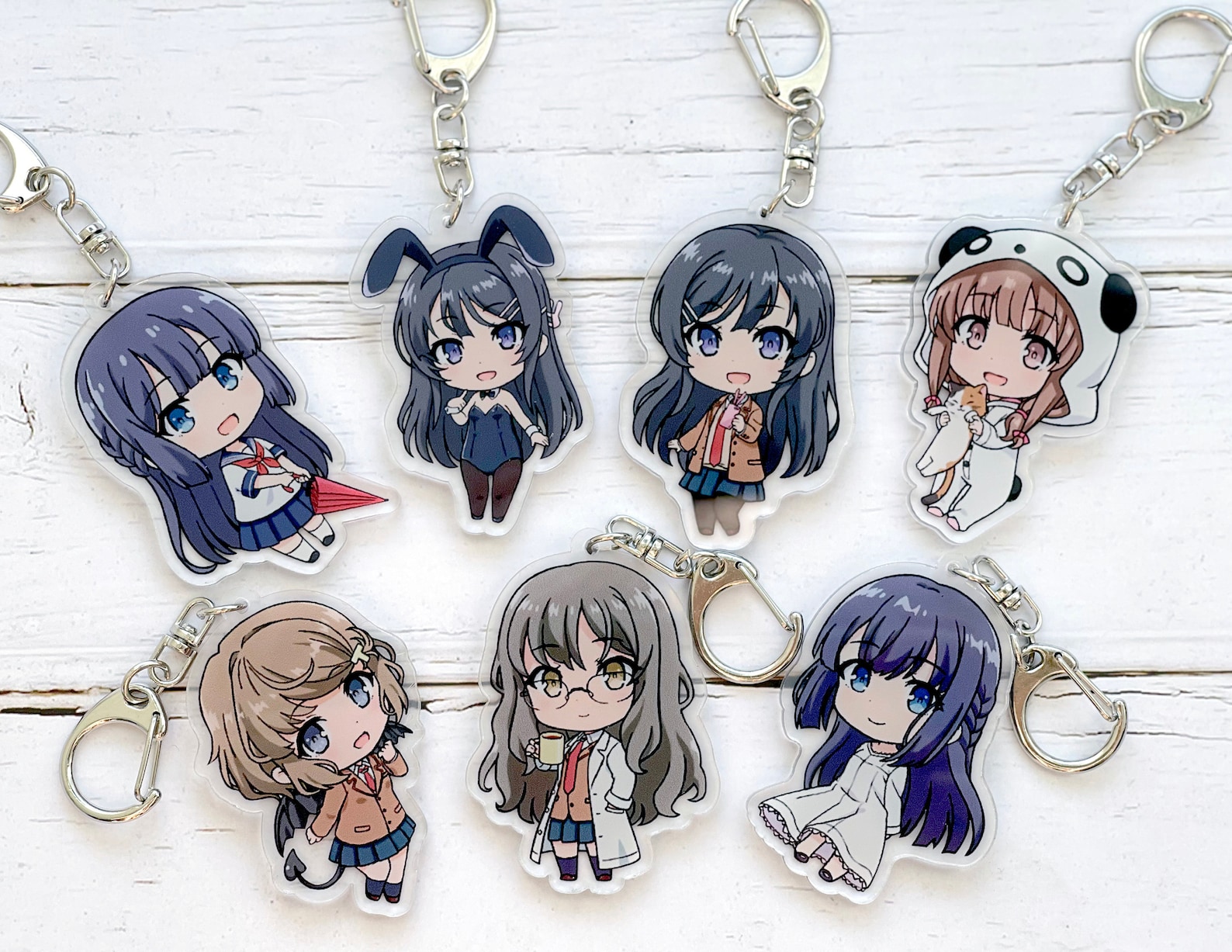 Bunny Girl Senpai Chibi Charm Mai Sakurajima Keychains Etsy