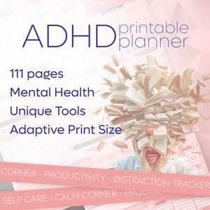 ADHD プランナー (ADHD 患者が作成) - 印刷可能な成人向け ADHD ジャーナル、オーガナイザー、デイリー プランナー、セルフ ケアと成長マインドセットのページ。科学に基づいています。