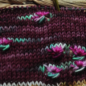 Sock yarn &quot;Sock and Scarf&quot;, Assigned Pooling, shade -Peony-,