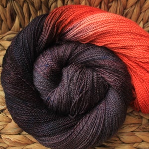 Silpaka, hand-dyed, with alpaca and silk,, Assigned Pooling, &quot;600 m, &quot;Clementine&quot;