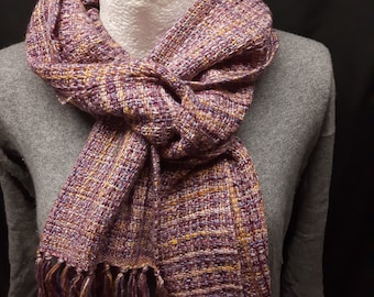 Handwoven scarf -Autumn Timeless- made of virgin wool and alpaca