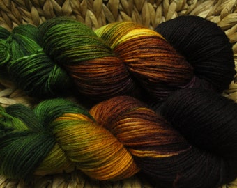 Hand-dyed sock yarn 6X! Color -Silk Road- 150g/420 m
