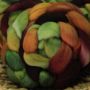 New: Hand-dyed top BFL -Indian Summer-