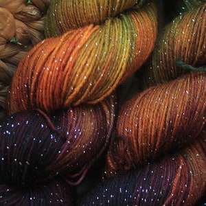 Sock yarn - glitter color - Indian Summer,