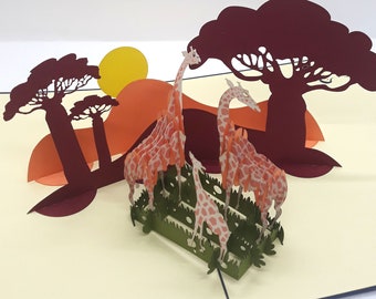 giraffe pop up card