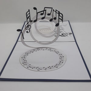 Tarjeta emergente con notas musicales personalizables