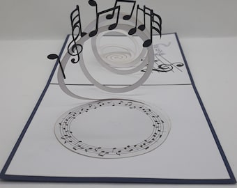 music notes pop up card