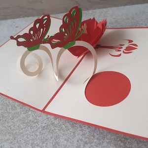 carte en 3D de la fleur et papillon personnalisable