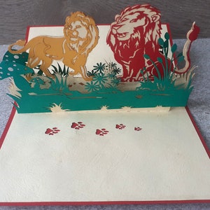 carte postale des lions en relief
