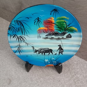 decorative lacquered painting plate