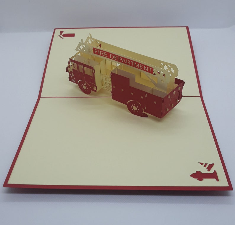 fire truck pop-up card image 2
