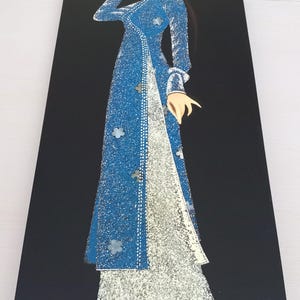 very pretty Vietnamese painting lacquered on eggshell