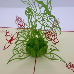 carte pop up fleur de lotus en relief