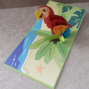 belle carte en 3D du perroquet personnalisable