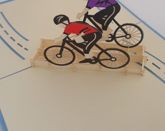 carte en relief de coureur cycliste