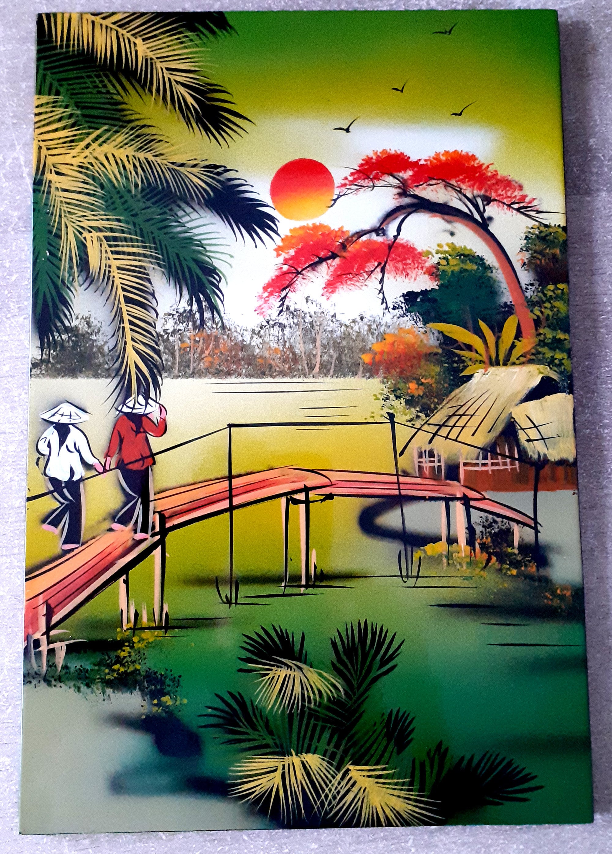 Tableau Peinture Laquée sur Bois