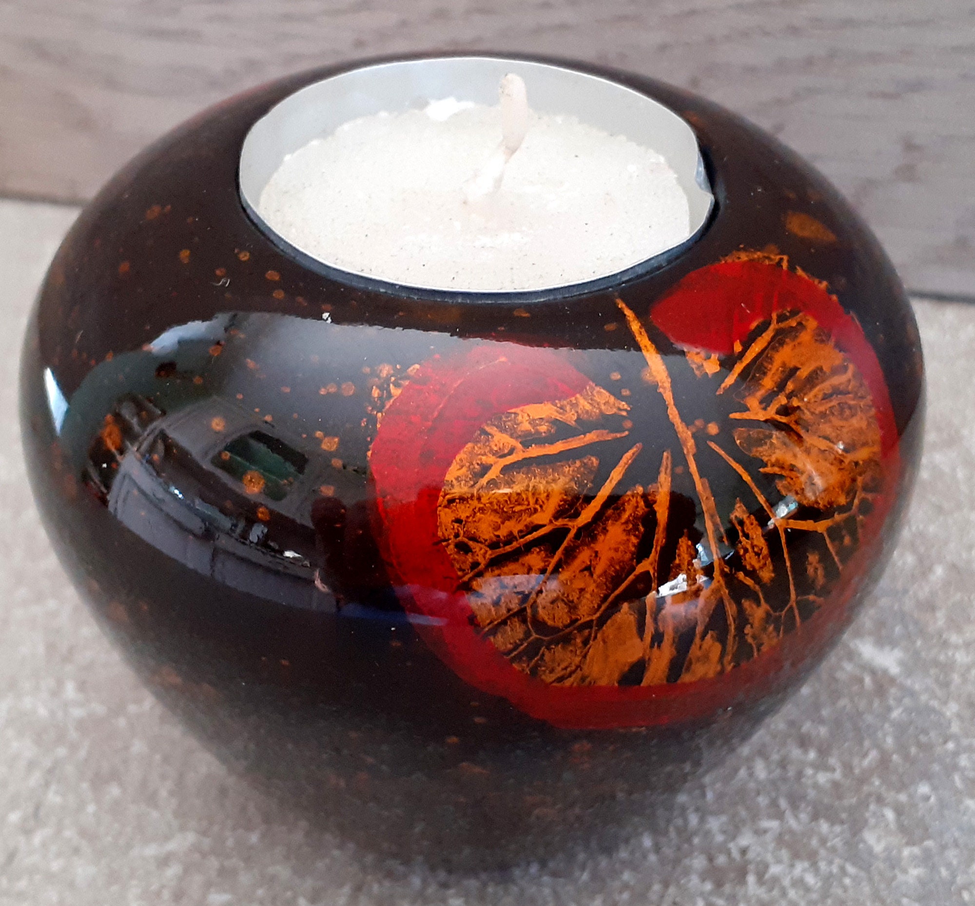 Porte Bougie en Bois Laqué