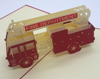 fire truck pop up card
