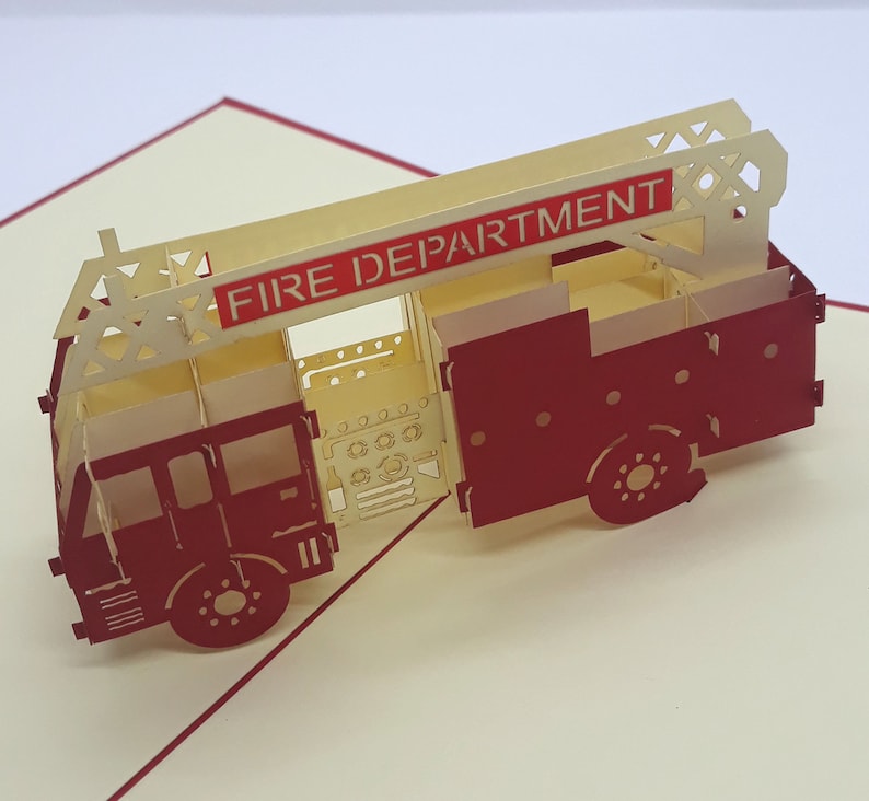 fire truck pop-up card image 1