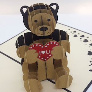 carte pop up du nounours en relief