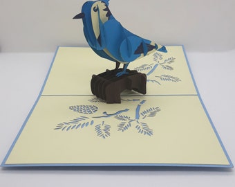 Geprägte Vogel-Popup-Karte