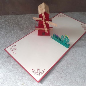 carte pop up  3D du moulin
