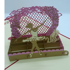 carte pop up de la danseuse en relief personnalisable