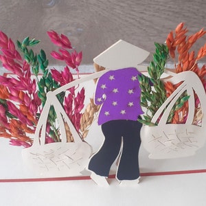 3D-Postkarte des Blumenträgers