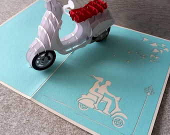 customizable Vespa pop-up card