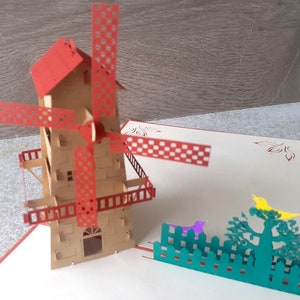 3D-Postkarte der Windmühle