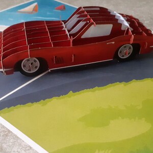 voiture vintage en carte 3D
