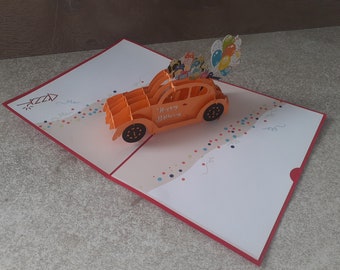 original 3d pop up card with balloons