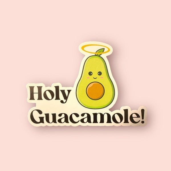 Holy Guacamole Vinyl Sticker, Laptop Stickers, Avocado Stickers, Food Stickers, Notebook Stickers, Water Bottle Stickers