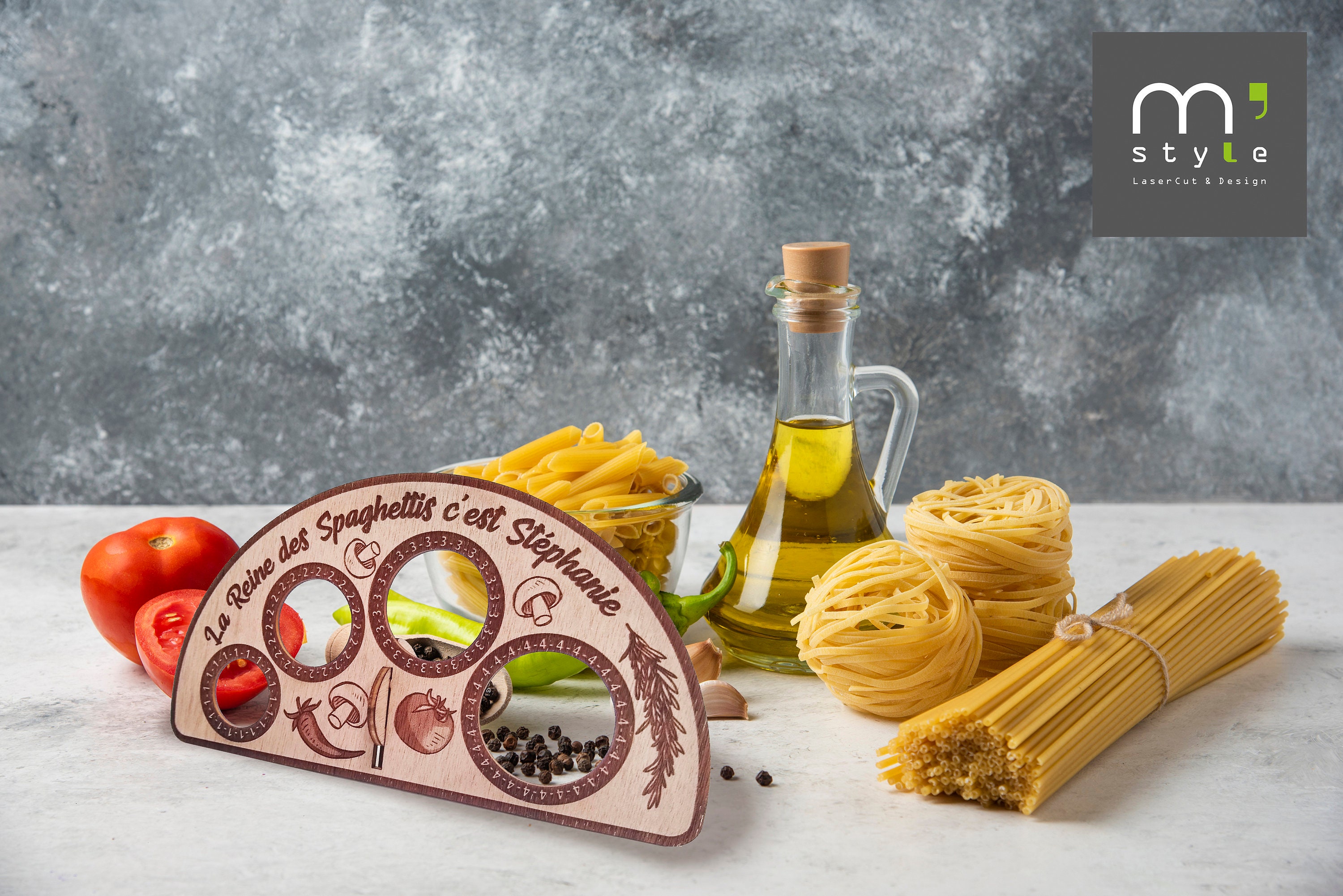 Mesure Spaghettis Personnalisé - Doseur Pour 1, 2, 3, 4 Personnes et Plus Découpe Laser Laser Cut