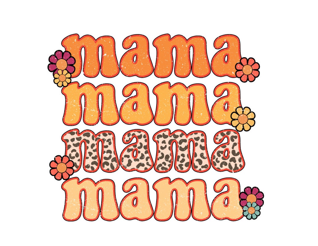 Mama Boho Retro Ventage Wildflowers Sublimation Transfer Ready - Etsy