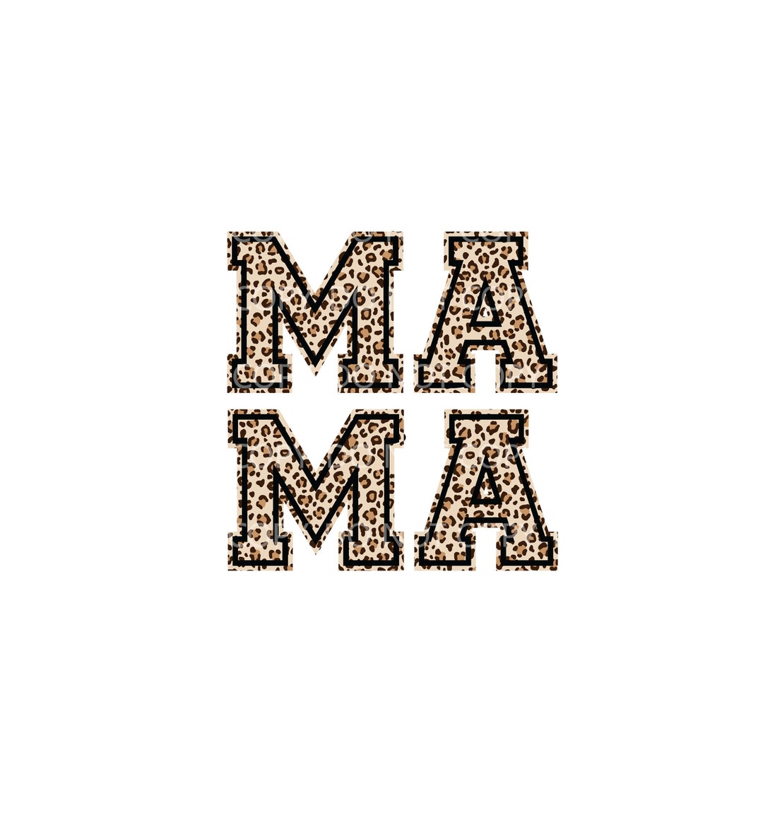 Mama Leopard Print Retro Varsity Letters T-shirt Transfer Mug - Etsy