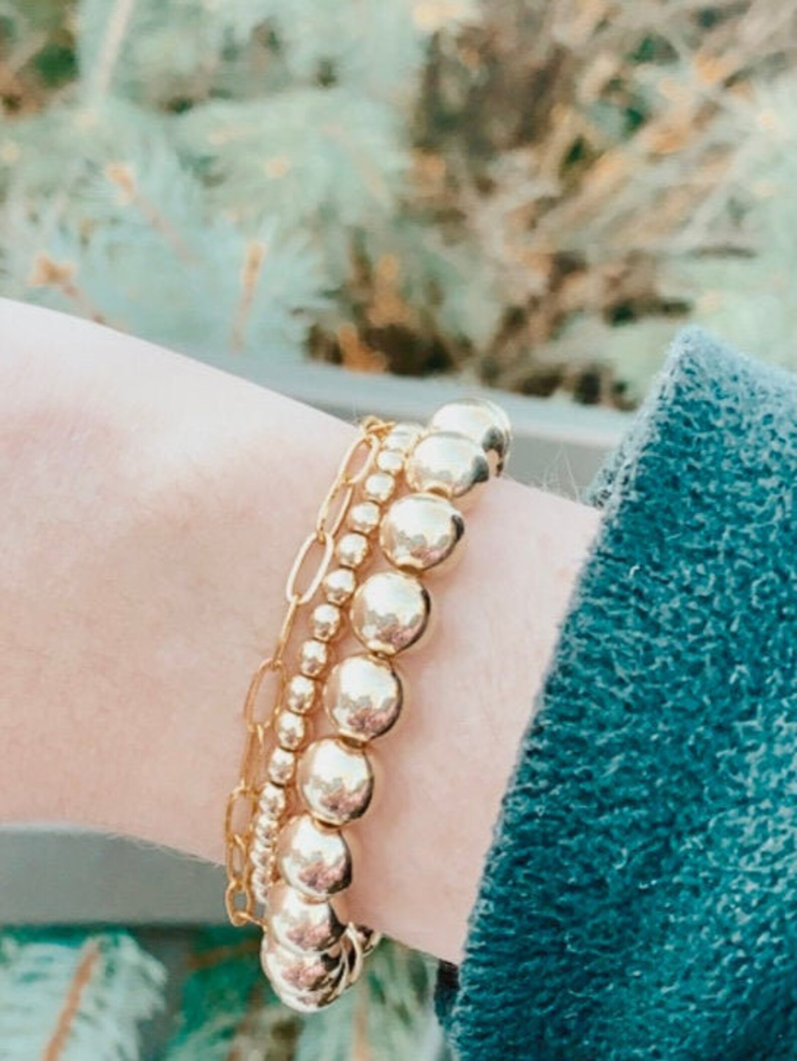 Preppy Gold Bracelets 3 pack Etsy