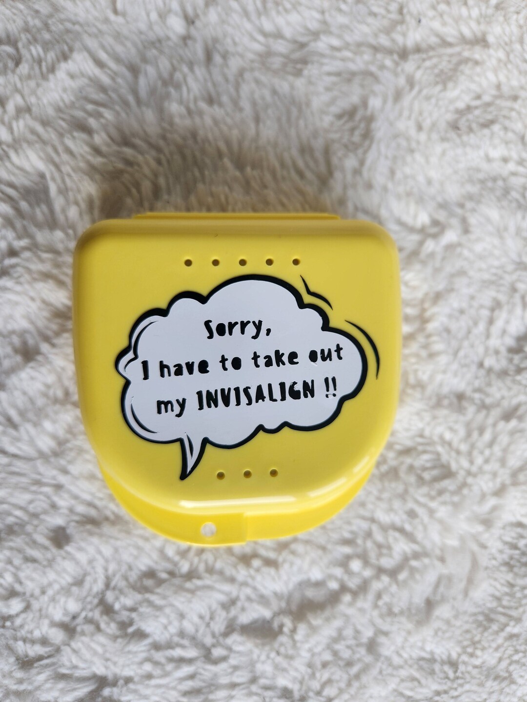 Invisalign Retainer Aligner Yellow Case With Mirror Cute Etsy